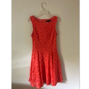 PRICE ⬇️⬇️⬇️⭐️CORAL, LACE, FIT AND FLARE DRESS⭐️⭐️